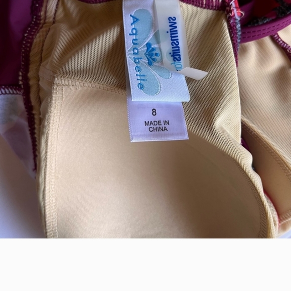 Swimsuits For All Aquabelle Tankini Top Sz 8 Floral Plunge with Strappy Back. - Picture 4 of 8